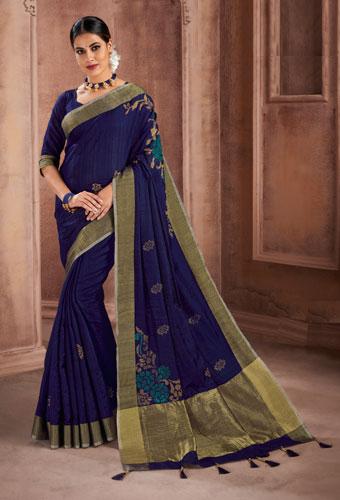 Designer Party Wear Cotton Silk Saree at Rs.8750/Catalogue in surat offer  by Fabliva